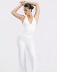White Mossy Bare Shoulder Halter Top