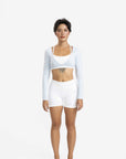 White V-Seam Sculpt Shorts