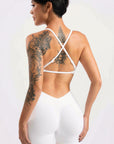 White Mossy Crossback Bra