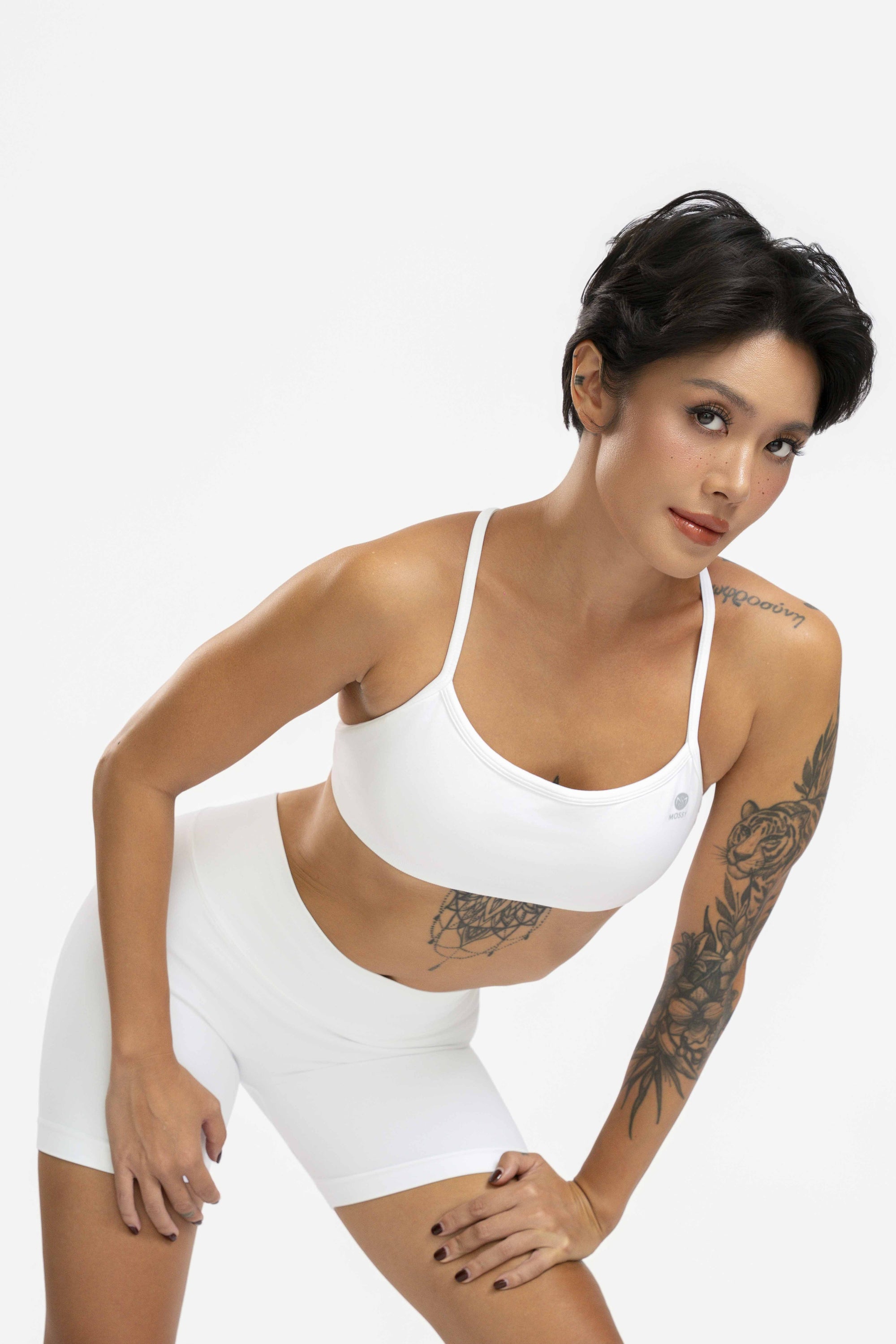 White Mossy Crossback Bra