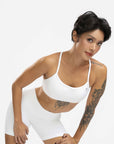White Mossy Crossback Bra