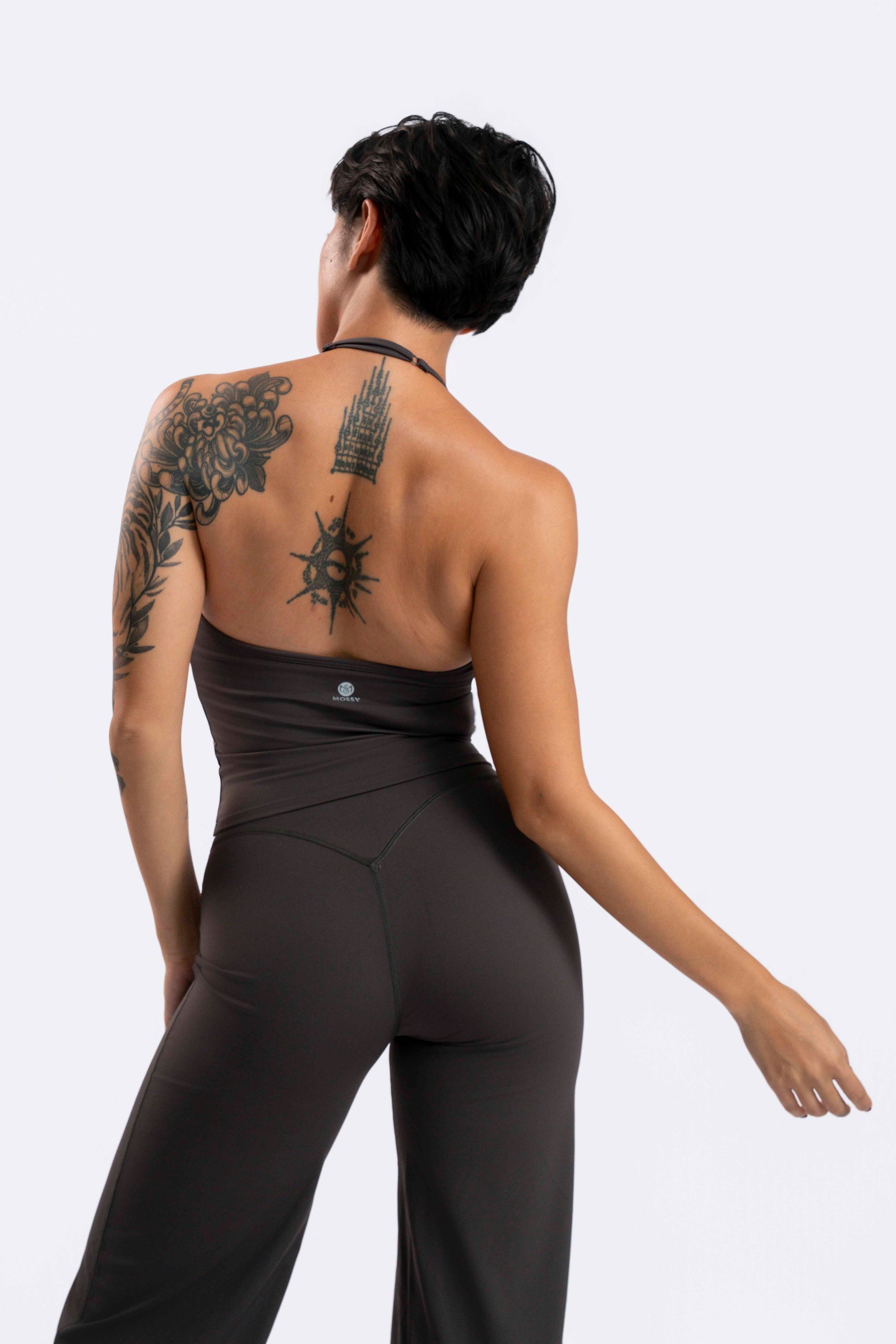 Rock Grey Mossy Wide-Leg Pants