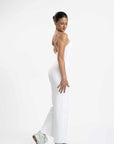 White Mossy Wide-Leg Pants