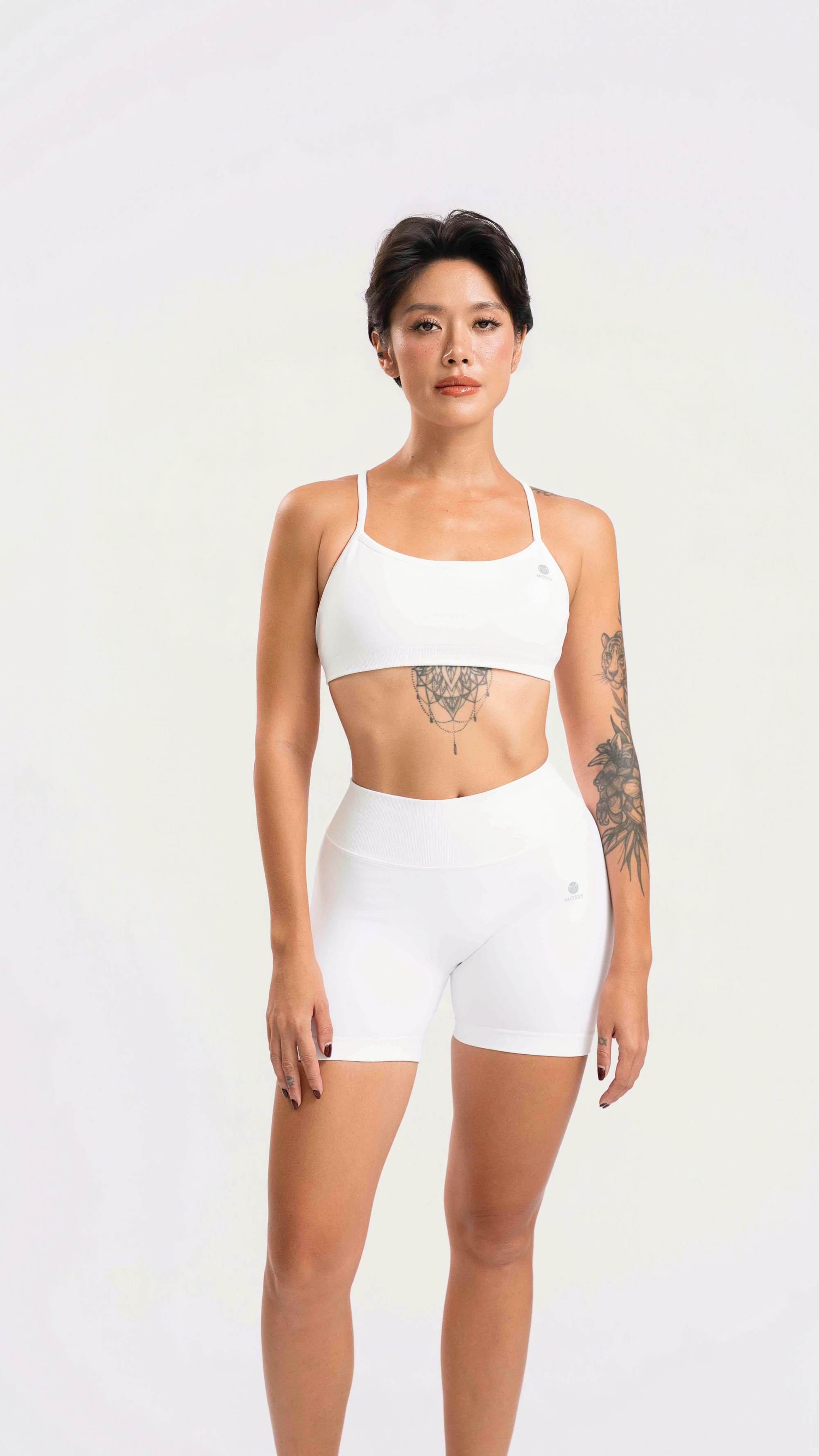 White Mossy Crossback Bra