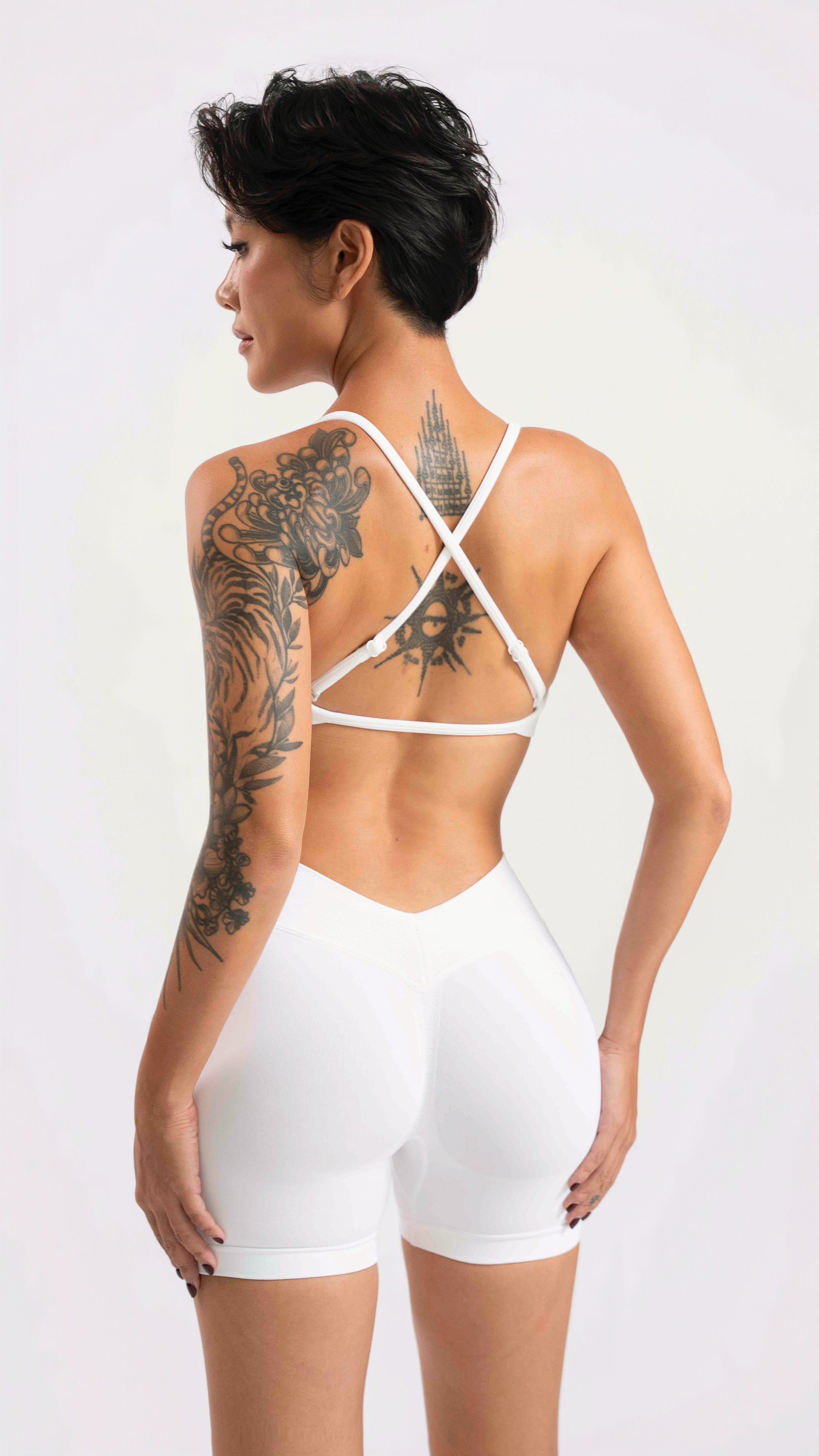 White Mossy Crossback Bra