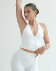 White Mossy Wide-Leg Pants
